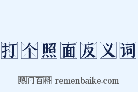 打个照面反义词是什么意思的图片